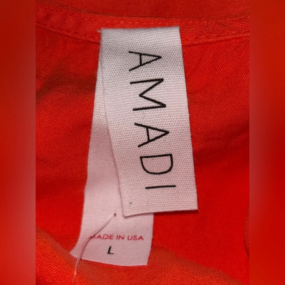 Amadi By Anthropologie Orange Wrap Wide‎ Leg Jumpsuit L NEW Flowy Boho Chic